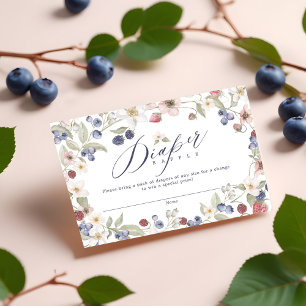 Berry Sweet Baby Shower Wild Berries & Flowers Enclosure Card