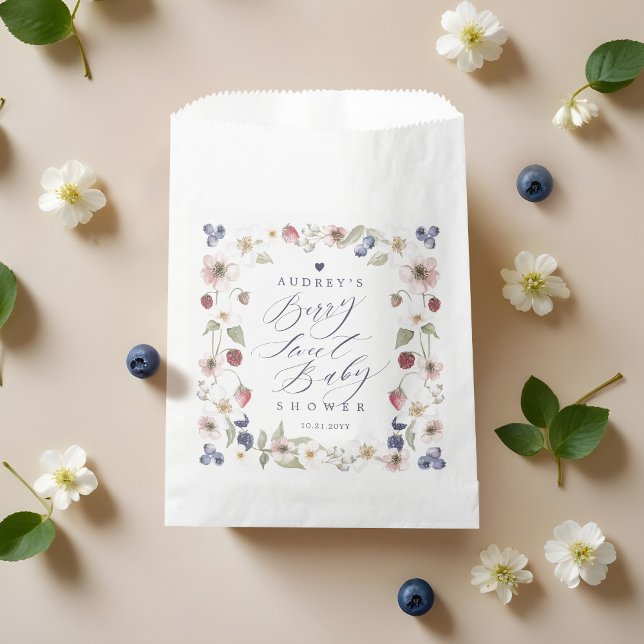 Berry Sweet Baby Shower Wild Berries & Flowers Favour Bags (Berry Sweet Baby Shower Wild Berries & Flowers Favor Bag)