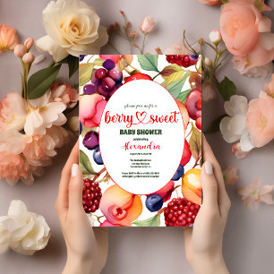 Berry Sweet Baby Shower Wild Berries & Flowers Invitation