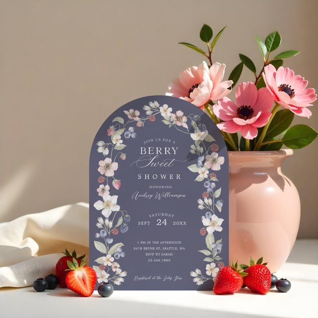 Berry Sweet Baby Shower Wild Berries & Flowers Invitation (Berry Sweet Baby Shower Wild Berries & Flowers Invitation)