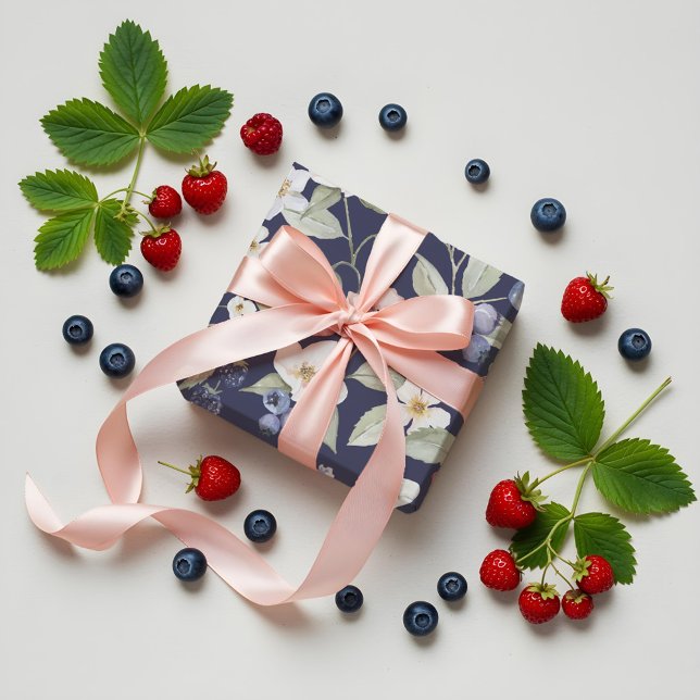 Berry Sweet Baby Shower Wild Berries & Flowers Wrapping Paper (Berry Sweet Baby Shower Wild Berries & Flowers Wrapping Paper)