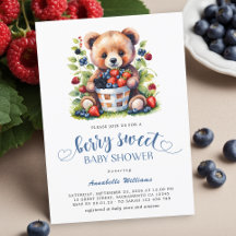 Berry Sweet Baby Shower Wild Berries & Teddy Bear