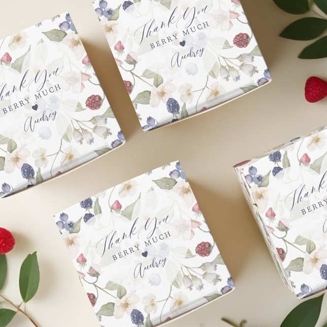 Berry Sweet Baby Shower Wild Berries Thank You Favour Box (Berry Sweet Baby Shower Wild Berries Thank You Favor Boxes)