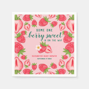 Berry Sweet Baby Strawberry Baby Shower Custom Napkin