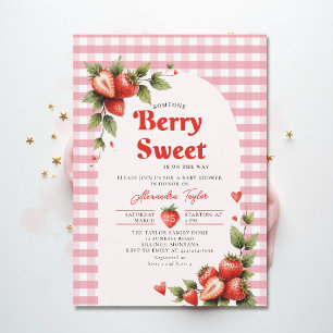 Berry Sweet Berries Garden Gingham Baby Shower Invitation