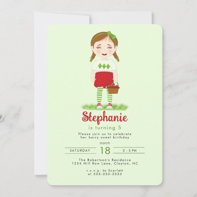 Berry Sweet Birthday  Invitation (Front)