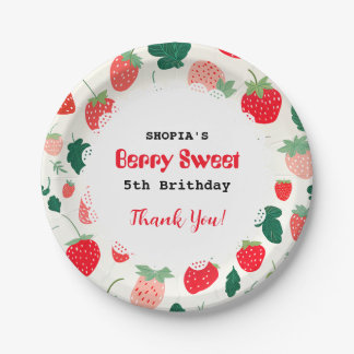 Berry Sweet Birthday Invitation Paper Plate