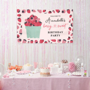 Berry Sweet Birthday Party Strawberry Banner