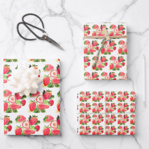 Berry Sweet Birthday Party Strawberry fruit Summer Wrapping Paper Sheet