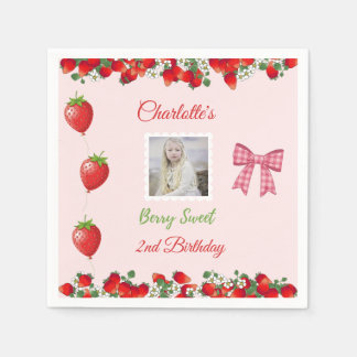 Berry Sweet Birthday Photo Napkin