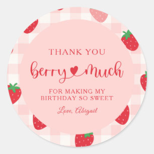 Berry Sweet Birthday Thank You Sticker