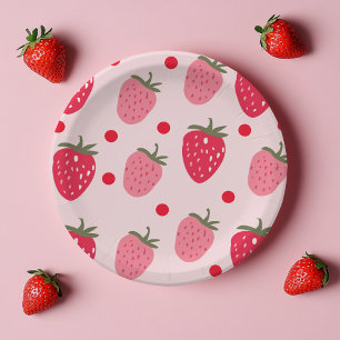 Berry Sweet Birthday with Strawberry  Paper Plate