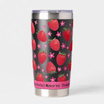 Berry Sweet Black Strawberry Floral Tumbler