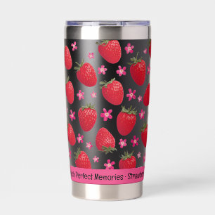 Berry Sweet Black Strawberry Floral Tumbler