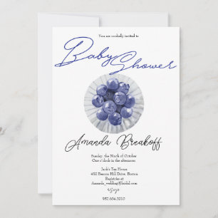 Berry Sweet Blueberry Baby Shower Invitation