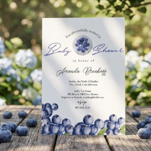 Berry Sweet Blueberry Baby Shower Invitation