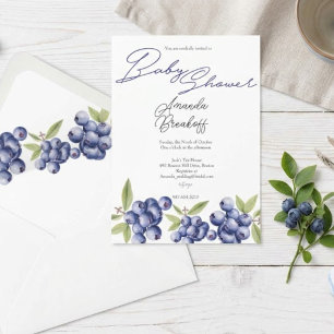 Berry Sweet Blueberry Baby Shower Invitation
