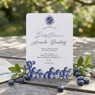 Berry Sweet Blueberry Baby Shower Invitation