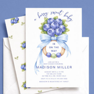 Berry Sweet Blueberry Baby Shower Invitation