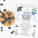 Berry Sweet Blueberry Baby Shower Invitation<br><div class="desc">This blueberry baby shower invitation is perfect for celebrating the arrival of a "Berry Sweet Baby". The design features delicate watercolor blueberries, creating a charming and whimsical feel. The invitation is sure to impress your guests and set the tone for a delightful celebration. This is very popular for boy baby...</div>