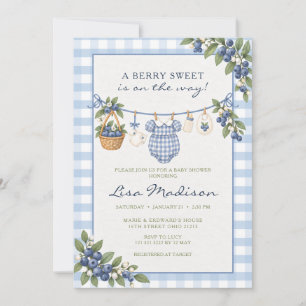 Berry Sweet Blueberry Baby Shower Invitation