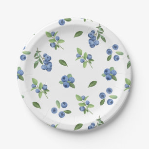 Berry Sweet Blueberry Baby Shower Paper Plate