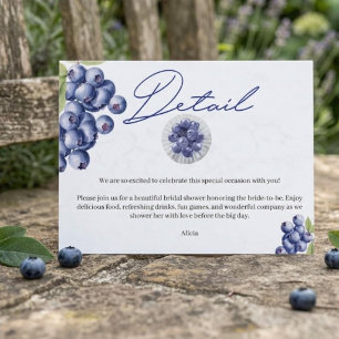 Berry Sweet Blueberry Bridal Shower Details Card