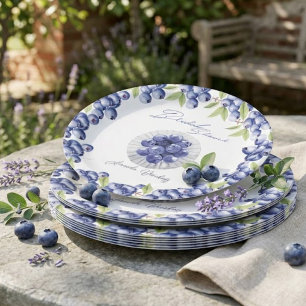 Berry Sweet Blueberry Bridal Shower Paper Plate
