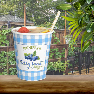 Berry Sweet Blueberry Theme Baby Shower Paper Cups