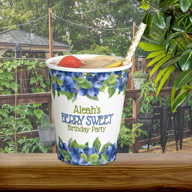 Berry Sweet Blueberry Theme Birthday Party Paper Cups (Creator Uploaded)