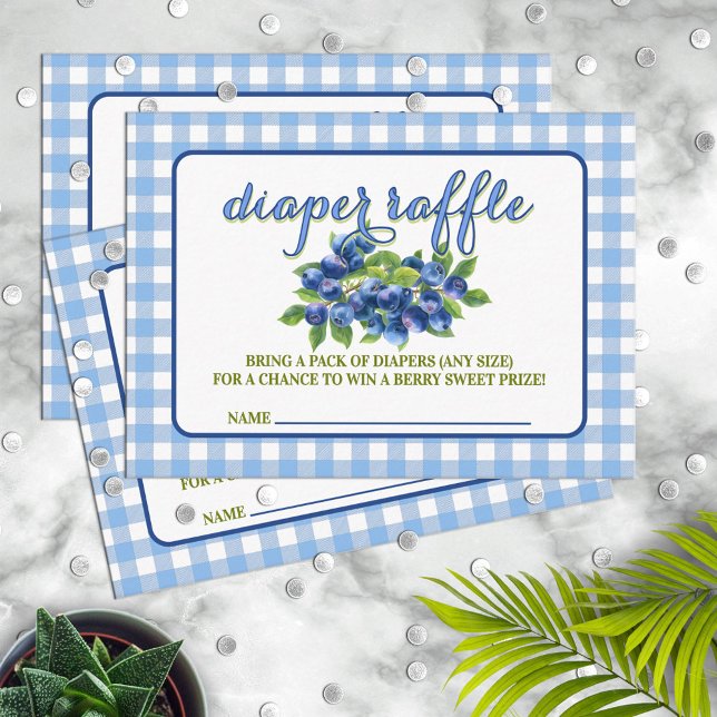 Berry Sweet Blueberry Theme Diaper Raffle Enclosure Card (Creator Uploaded)