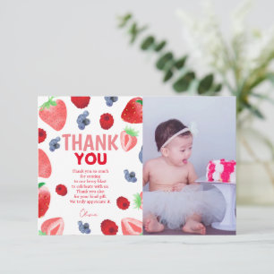 Berry sweet boho strawberry thank you card