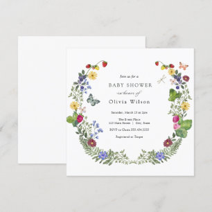 Berry Sweet Boho Wildflower Baby Shower Invitation