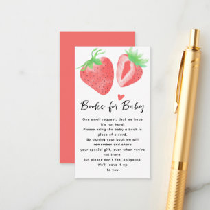 Berry Sweet Books for Baby Girl´s Baby Shower Enclosure Card