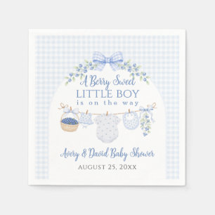 Berry Sweet Boy blueberry Baby Shower Napkin