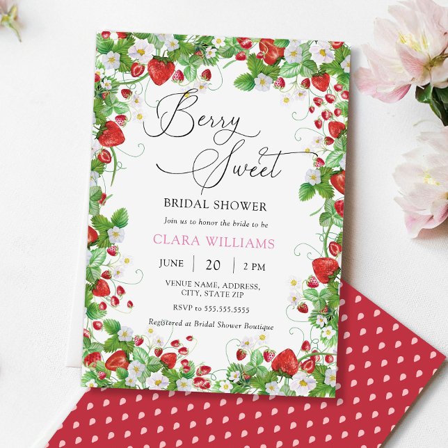 Berry Sweet Bridal Shower Invitation (Creator Uploaded)