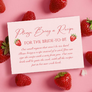 Berry Sweet Bridal Shower Recipe Request  Enclosure Card