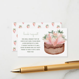 Berry Sweet Cake Baby Shower Book Request Enclosure Card