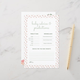 Berry Sweet Cake Baby Shower Predictions Card