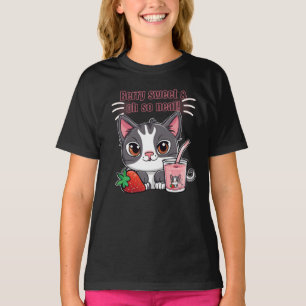 Berry sweet cat with strawberry milkshake T-Shirt