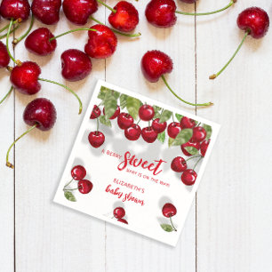 Berry Sweet Cherry Baby Shower Napkins