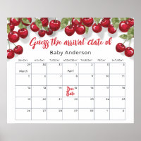 Berry Sweet Cherry Guess the Due Date Poster