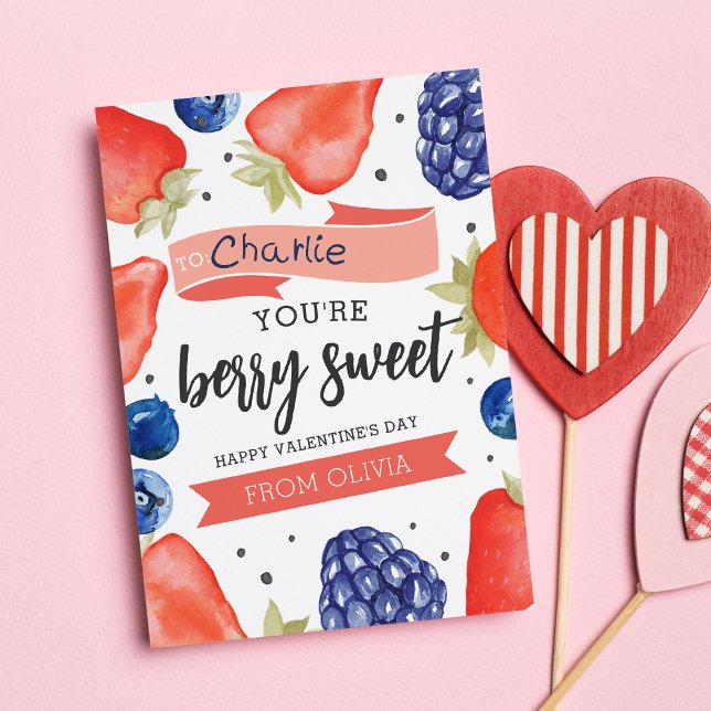 Berry Sweet | Classroom Valentine's Day Card (Creator Uploaded)