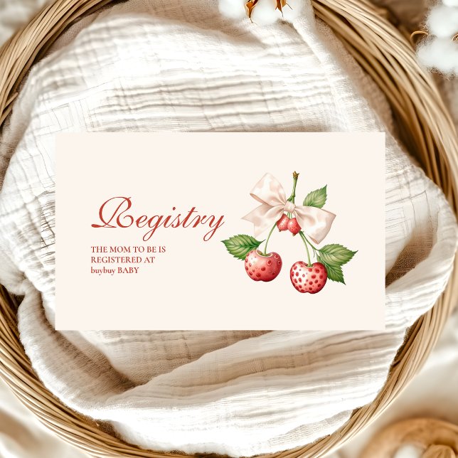 Berry Sweet Coquette Baby Shower Registry Enclosure Card (Creator Uploaded)