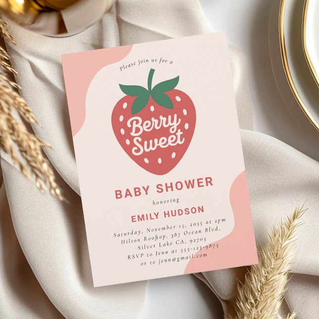 Berry Sweet Cute Baby Shower Invitation (Creator Uploaded)
