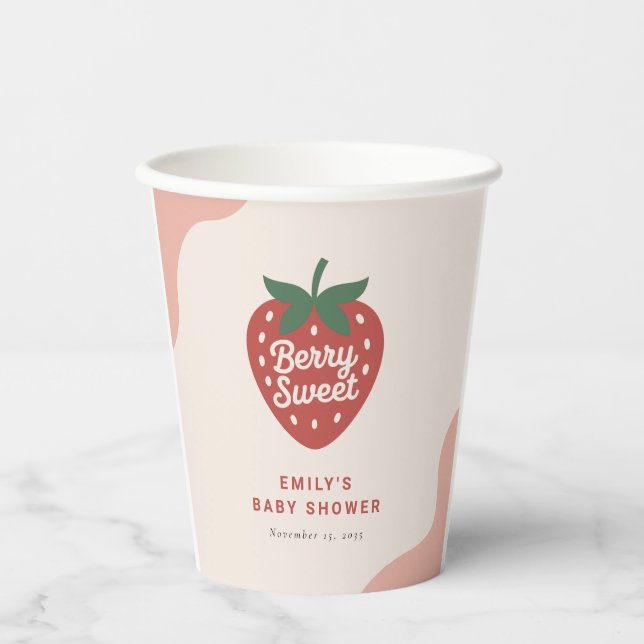 Berry Sweet Cute Baby Shower Paper Cups (Front)