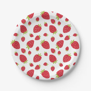 Berry Sweet Cute Strawberry Pattern Kids Birthday  Paper Plate