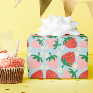 Berry Sweet Delights Pastel Blue Wrapping Paper