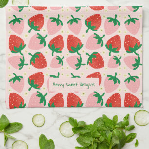Berry Sweet Delights Soft Pink Tea Towel