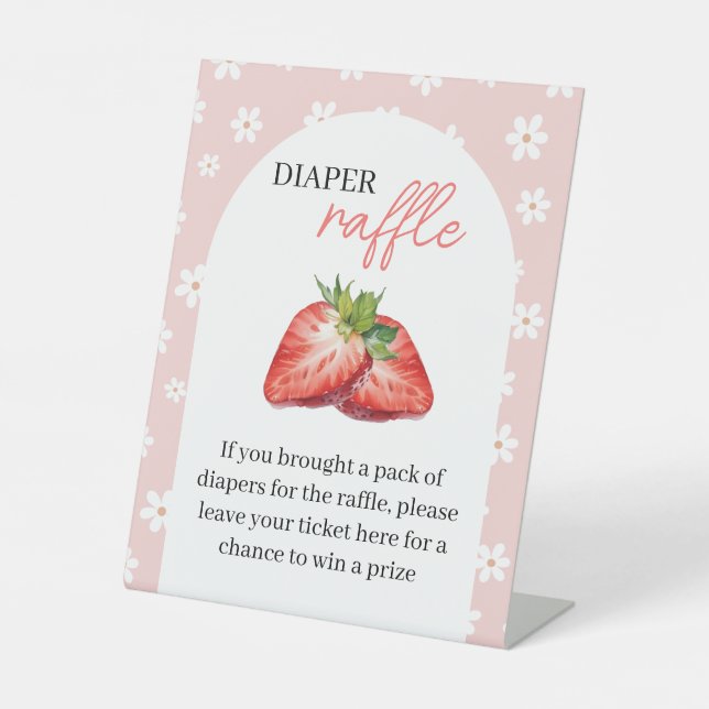 Berry Sweet Diaper Raffle Pedestal Sign (Front)
